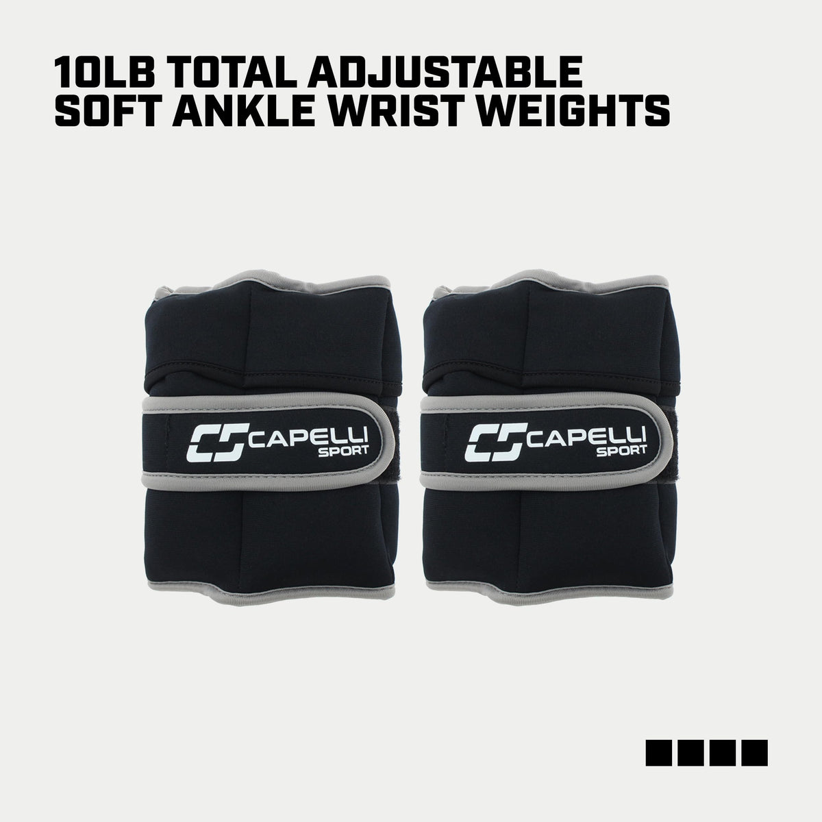 Black 10 lbs Set of 2 Ankle and Wrist Weights F365