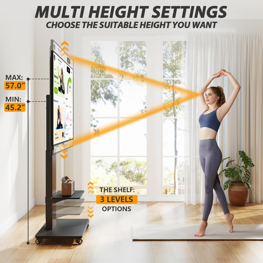 Heavy Duty Rolling TV Stand for 55-100 inch Large Screens G193983