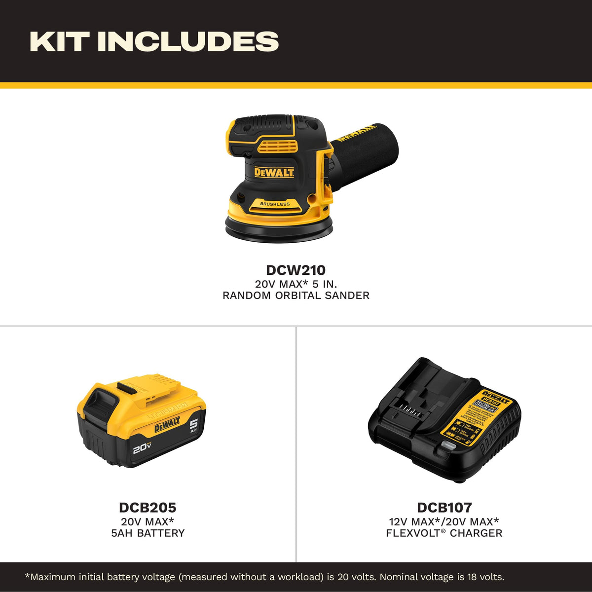 20V MAX Random Orbital Sander Kit E64887