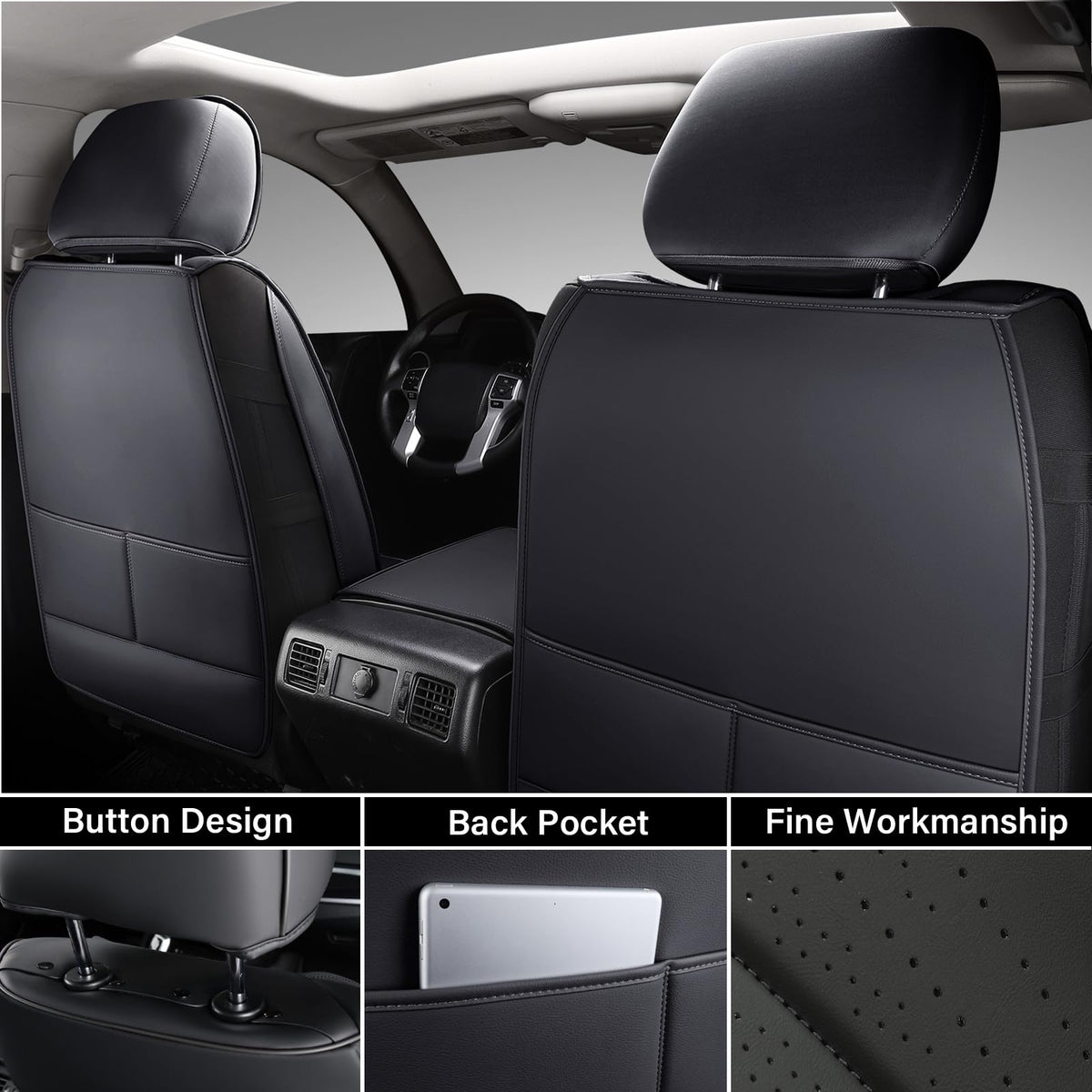 Leather Car Seat Covers Full Set Q1988