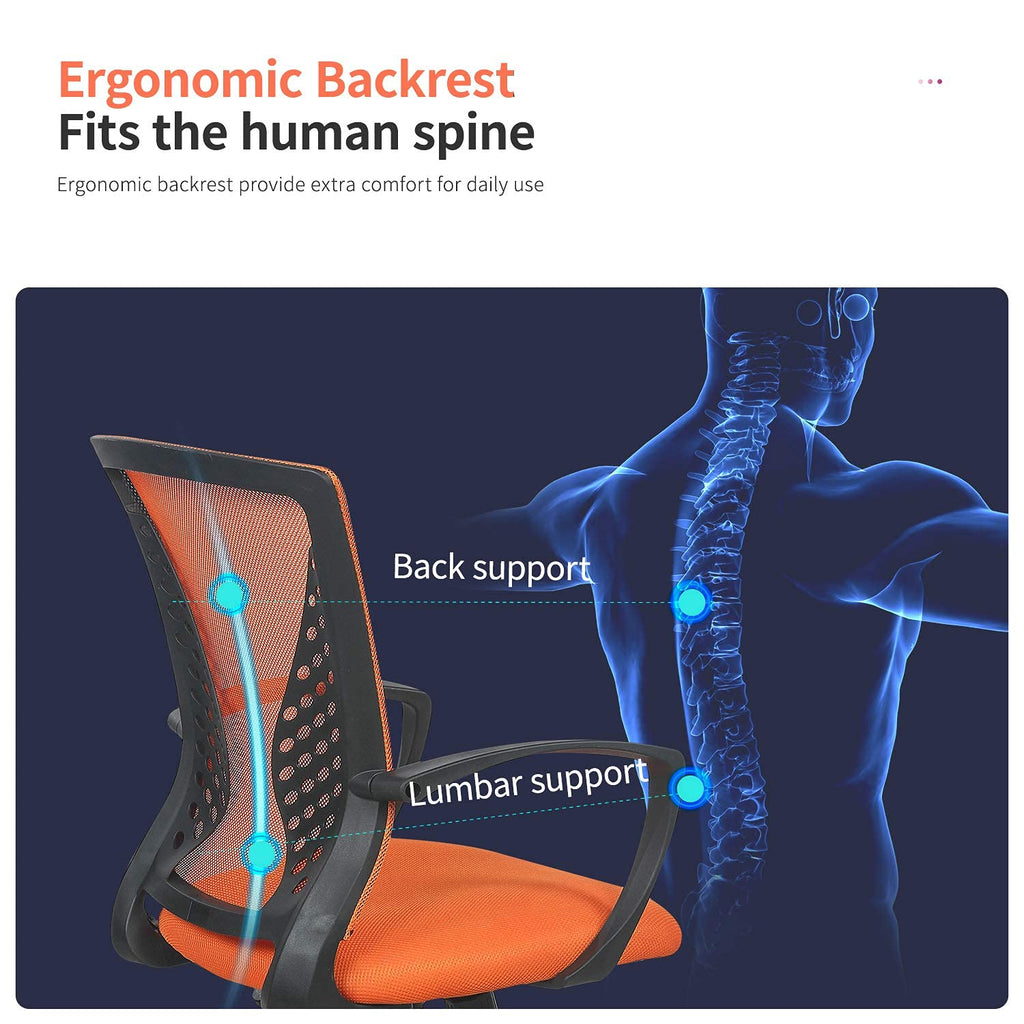 Orange Ergonomic Mesh Office Chair Y692