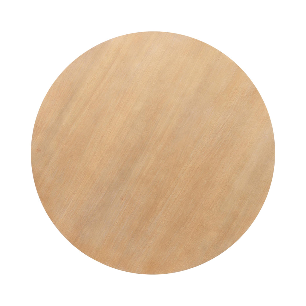 Round Two-Tier Wood Coffee Table with Storage D54510