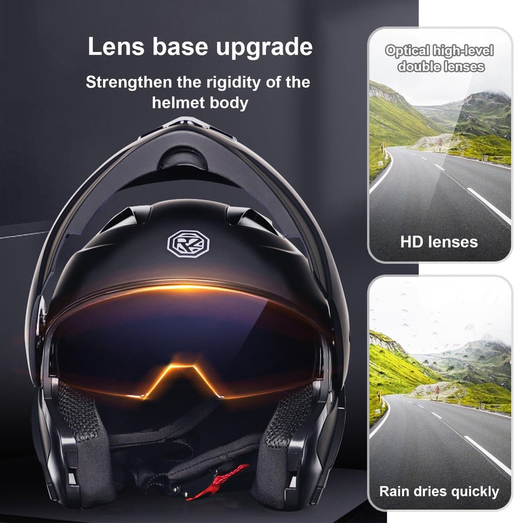 DOT Approved Full Face Flip up Anti-Fog Double Visor Motorcycle Helmet M684
