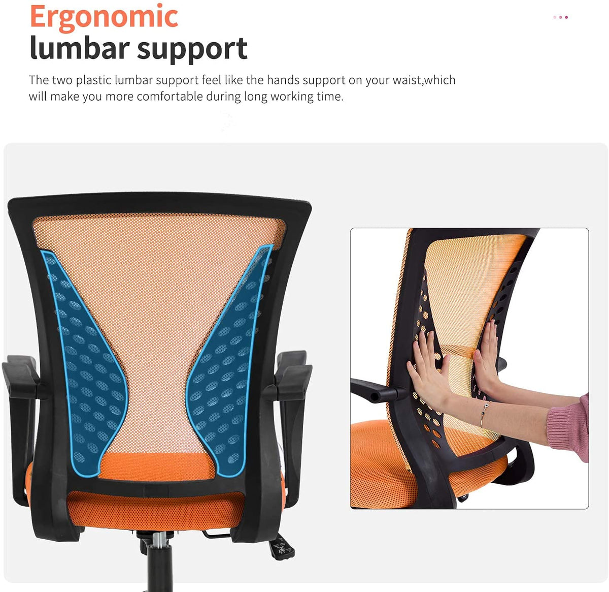 Orange Ergonomic Mesh Office Chair Y692
