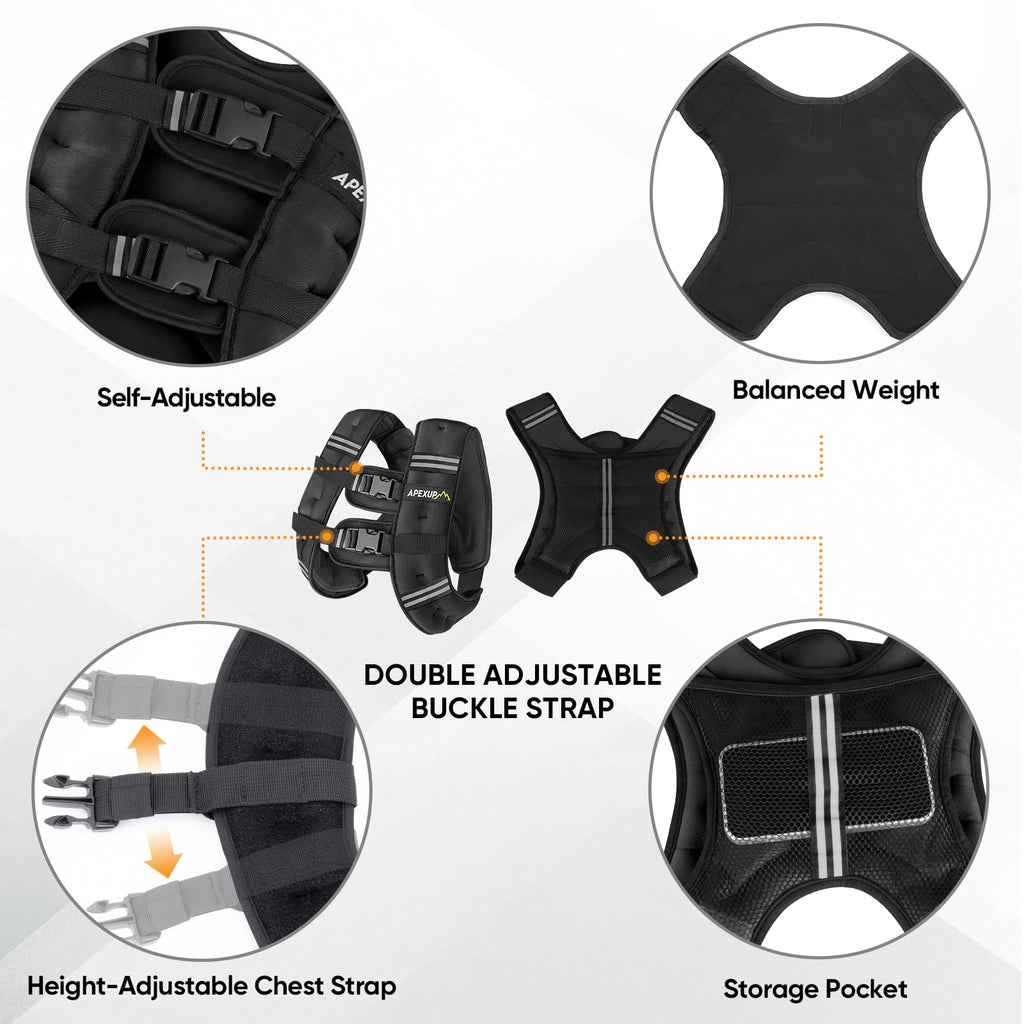 10lbs/Pair Adjustable Ankle Weights & 5lbs Weighted Vest Y53133