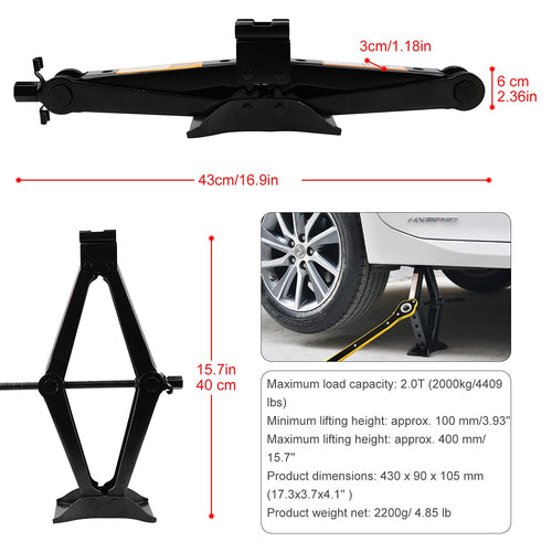 2 Ton Scissor Jack with Ratchet Handle J18255