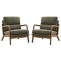 Mid Century Accent Chair Set of 2 Green I607601