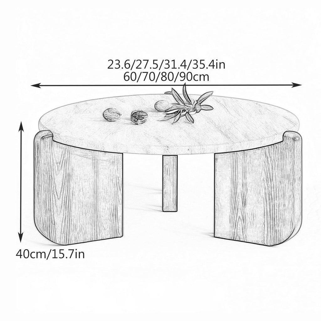 Solid Wood Stone Top Coffee Table X521123