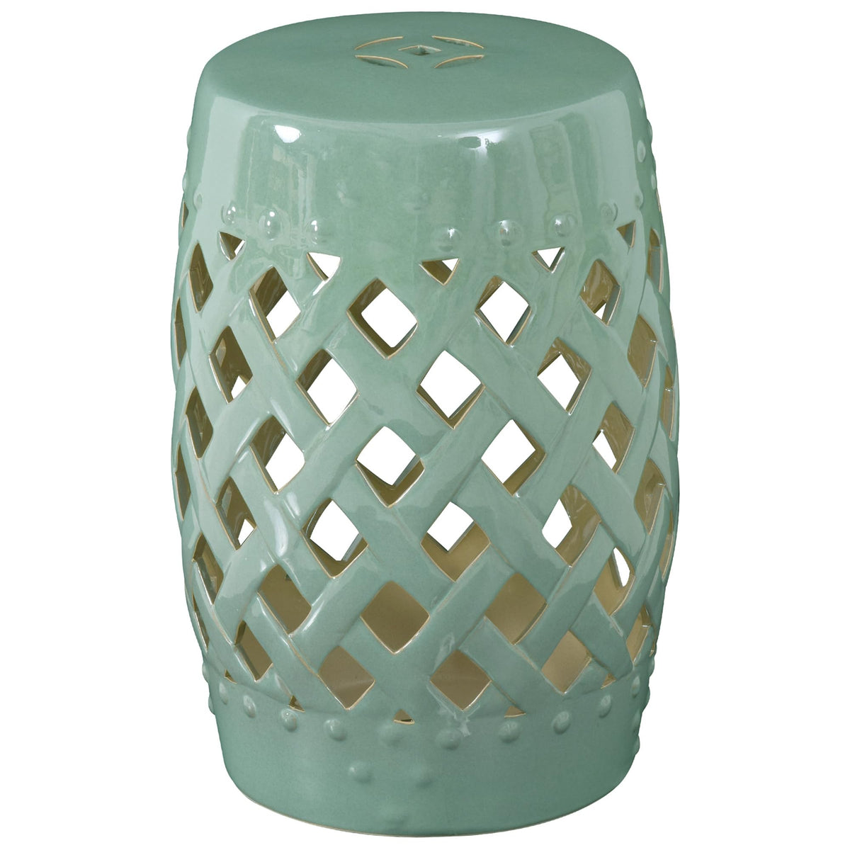 Ceramic Garden Stool Outdoor Stool Green J3828