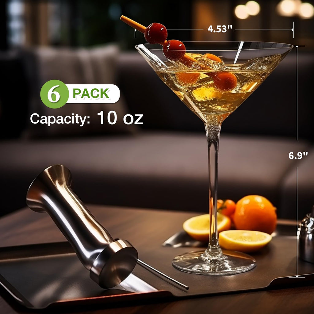 Clear 10 oz Plastic Martini Glasses Set of 6 P53155