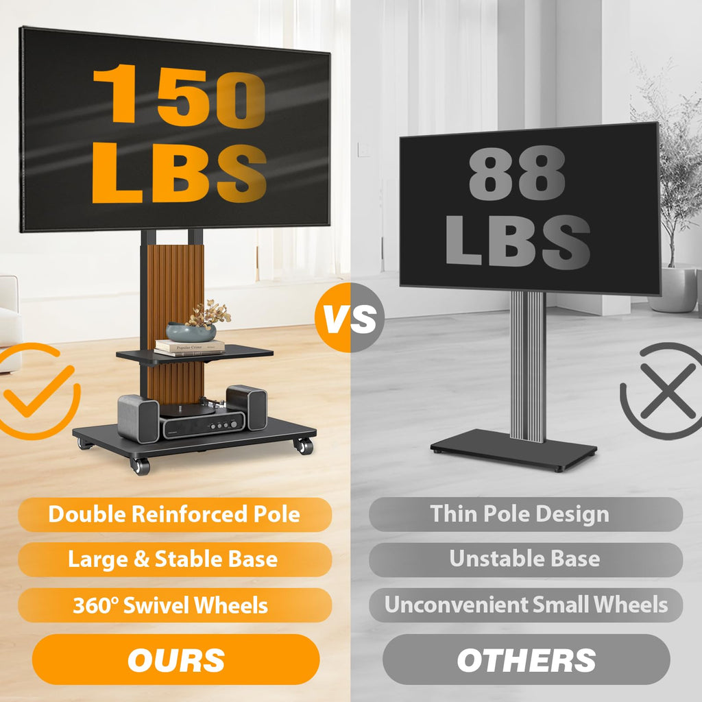 Heavy Duty Rolling TV Stand for 55-100 inch Large Screens G193983