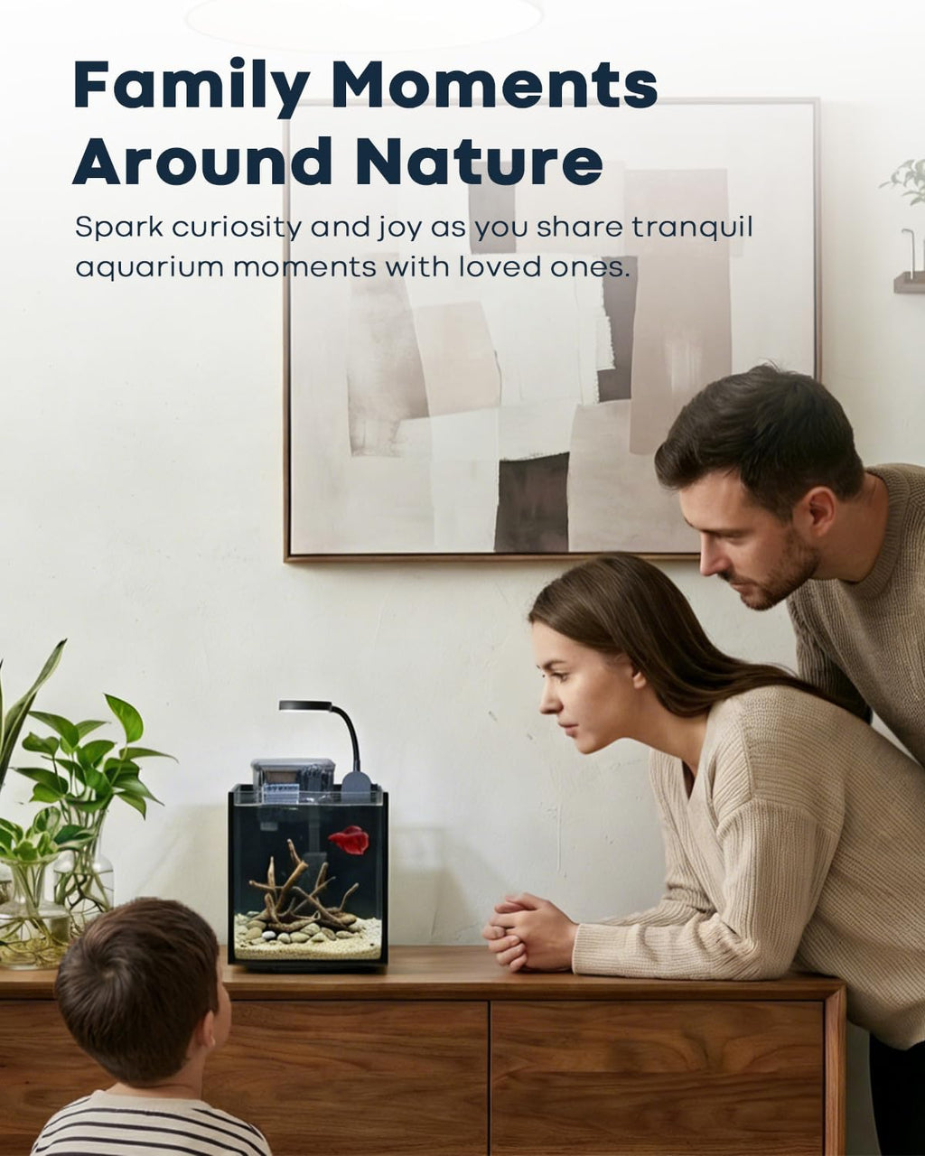 Glass 1.25 Gallon Aquarium Set with Filter LED Light H8695
