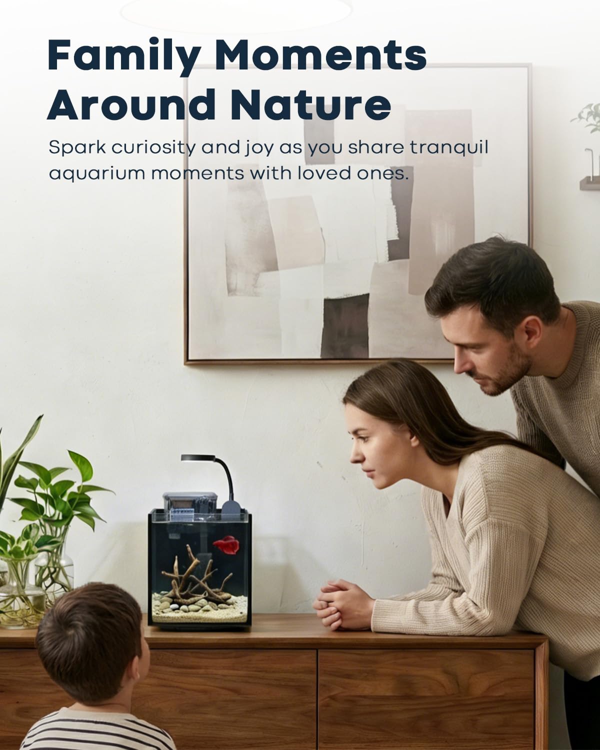 Glass 1.25 Gallon Aquarium Set with Filter LED Light H8695