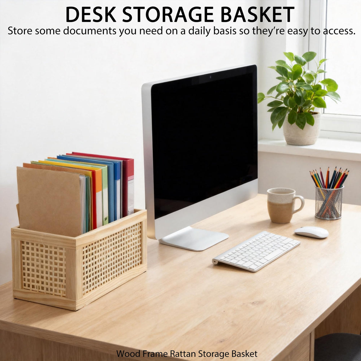 Rectangular Rattan Woven Storage Basket L52646