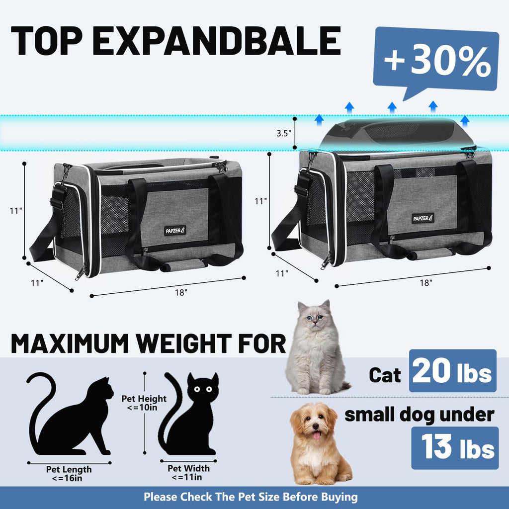 Top-Expandable Cat Carrier 18x11x11 S181