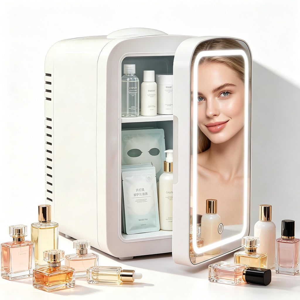 4L Mini Skincare Refrigerator with Dimmable LED Mirror L488133