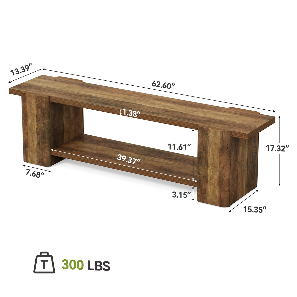 Brown Storage Bench T908