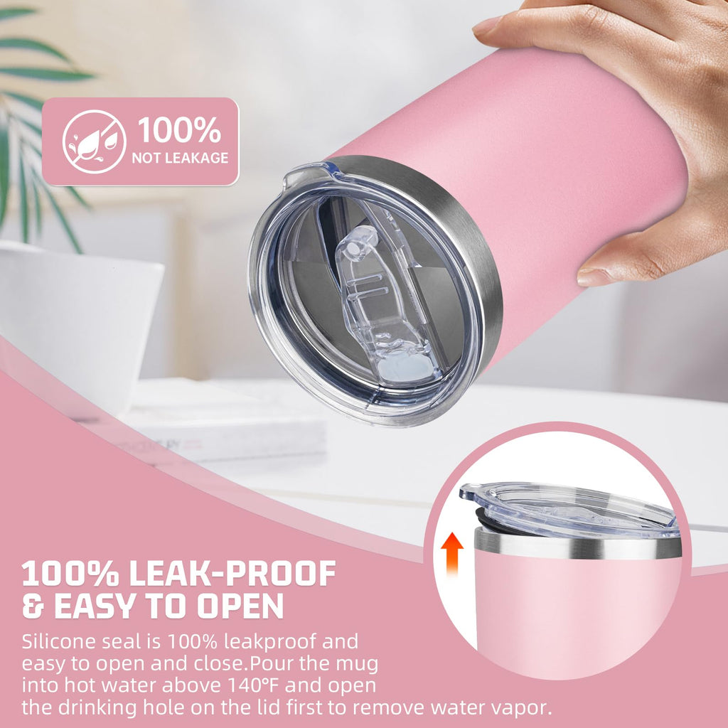 20 oz Stainless Steel Insulated Tumbler with Lids and Straws O41805