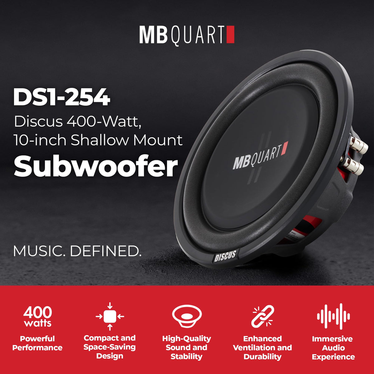 10 Inch 400W 4 Ohm DVC Car Subwoofer, 2 Pack I5987