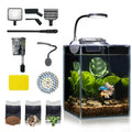 Glass 1.25 Gallon Aquarium Set with Filter LED Light H8695