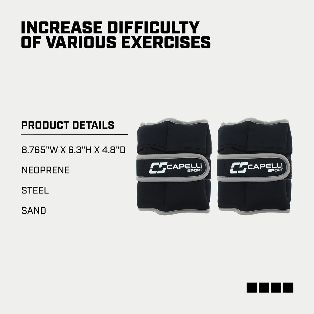 Black 10 lbs Set of 2 Ankle and Wrist Weights F365