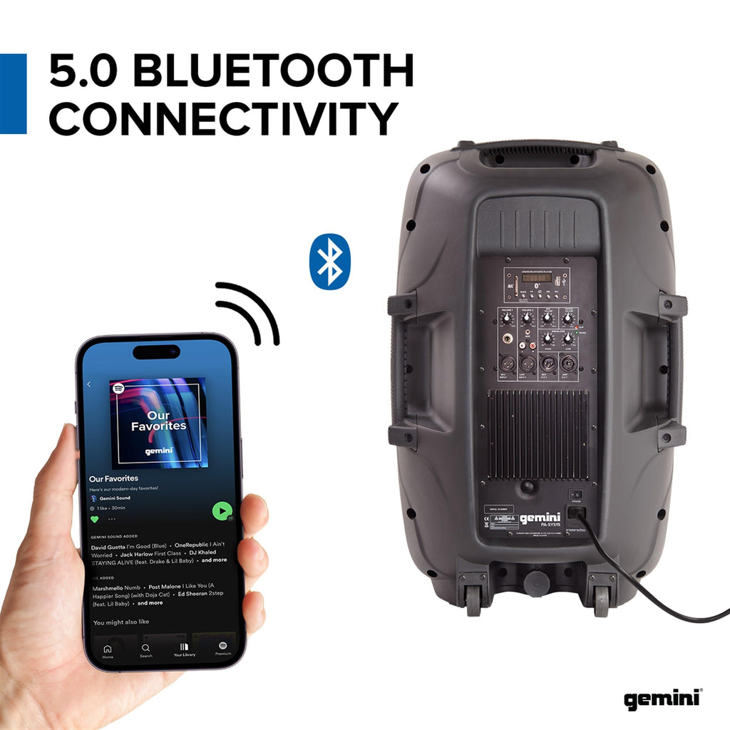 Portable Bluetooth PA Speaker System, 2000W, Black J7900