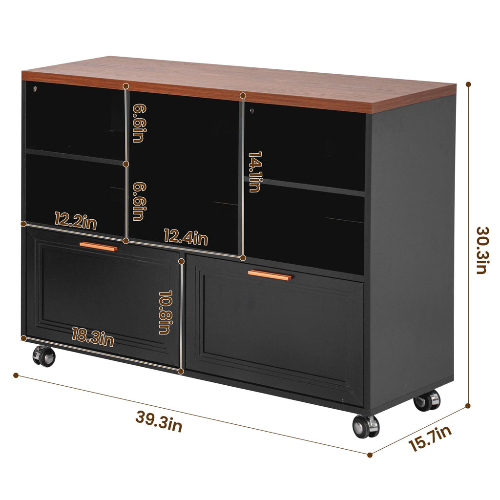 39.3" Lateral File Cabinet with Wheels, 2 Drawers V512487
