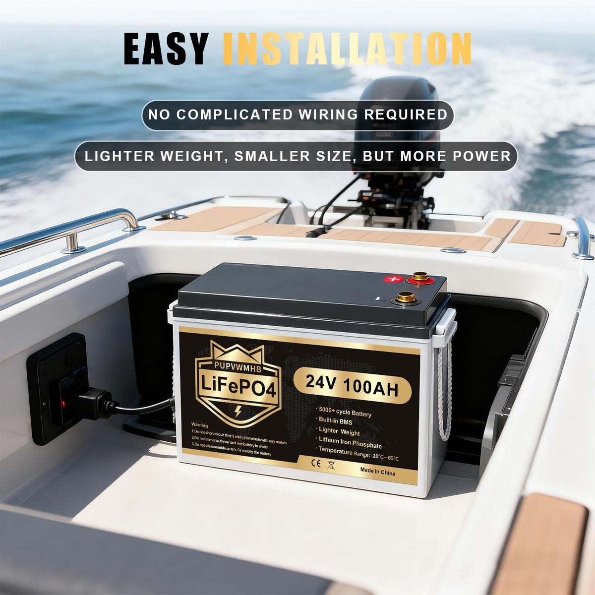24V 100AH Lifepo4 Battery with 100A BMS A7744