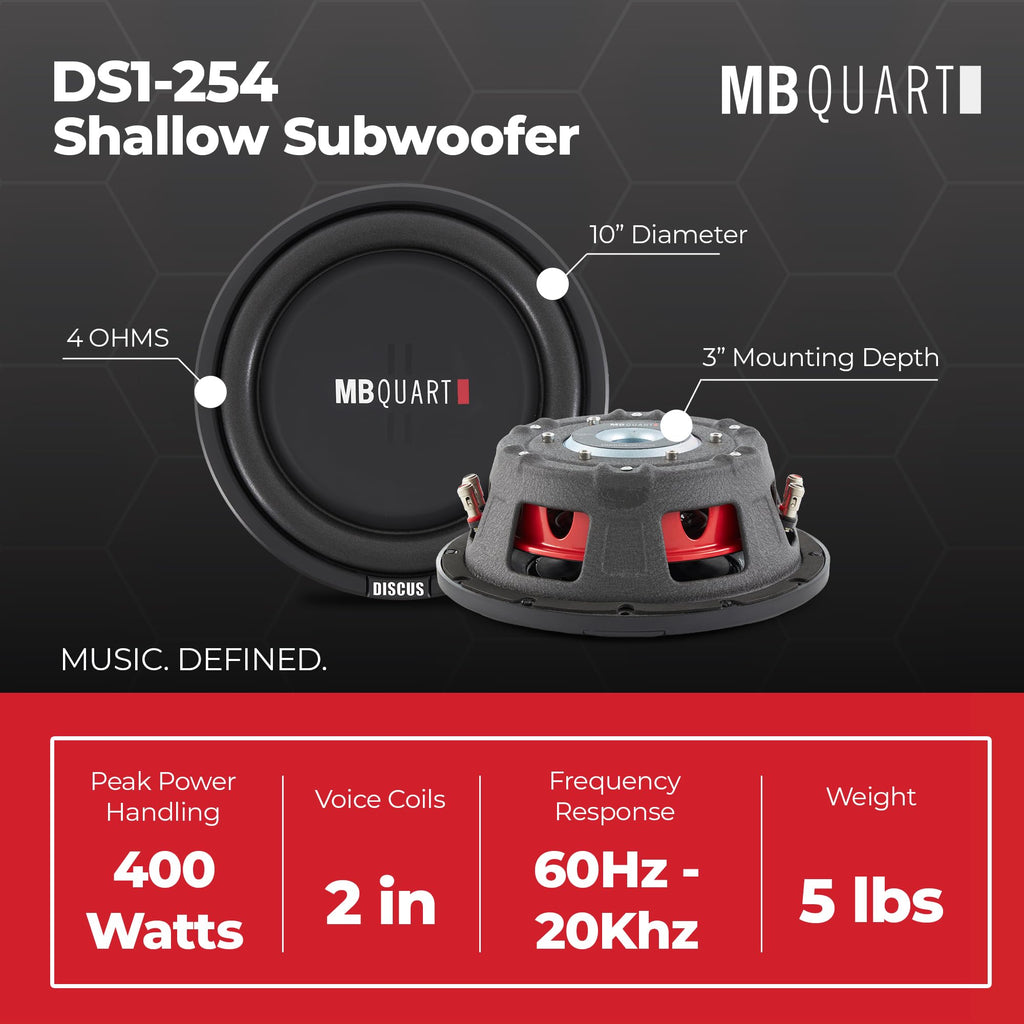 10 Inch 400W 4 Ohm DVC Car Subwoofer, 2 Pack I5987