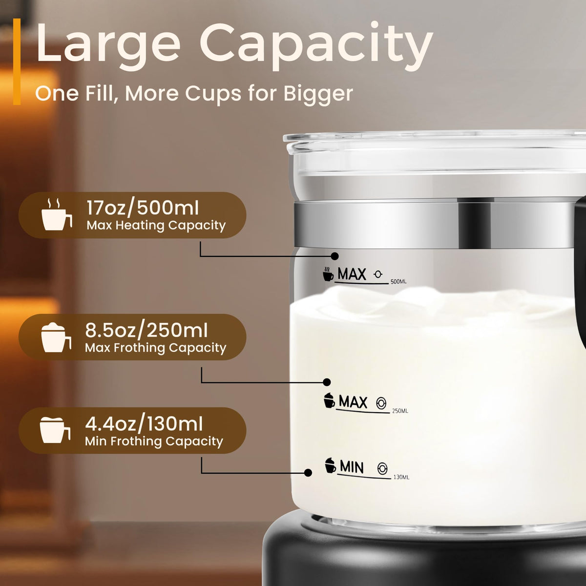 6 in 1 Electric Milk Frother and Steamer O599