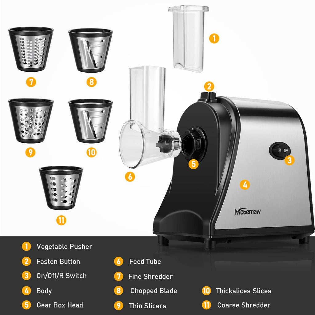 Electric Vegetable Cutter 500 W with 5 Cutting Drums K2238