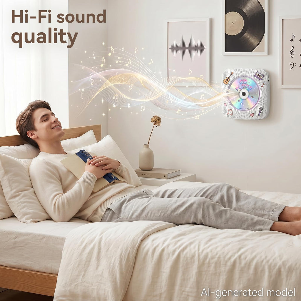 Portable Bluetooth Rechargeable CD Player with Speakers M353363