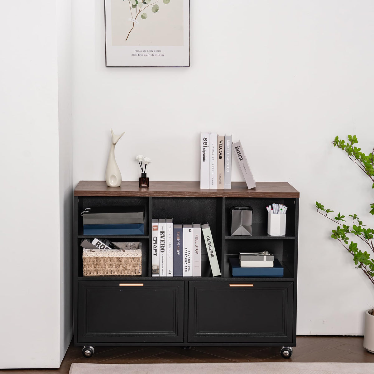 39.3" Lateral File Cabinet with Wheels, 2 Drawers V512487