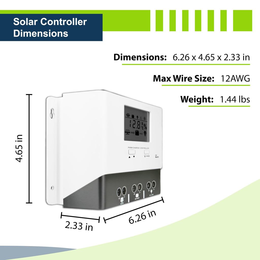 400W 12V Mono Rigid Solar Panel Kit with 30A PWM Charge Controller Y972
