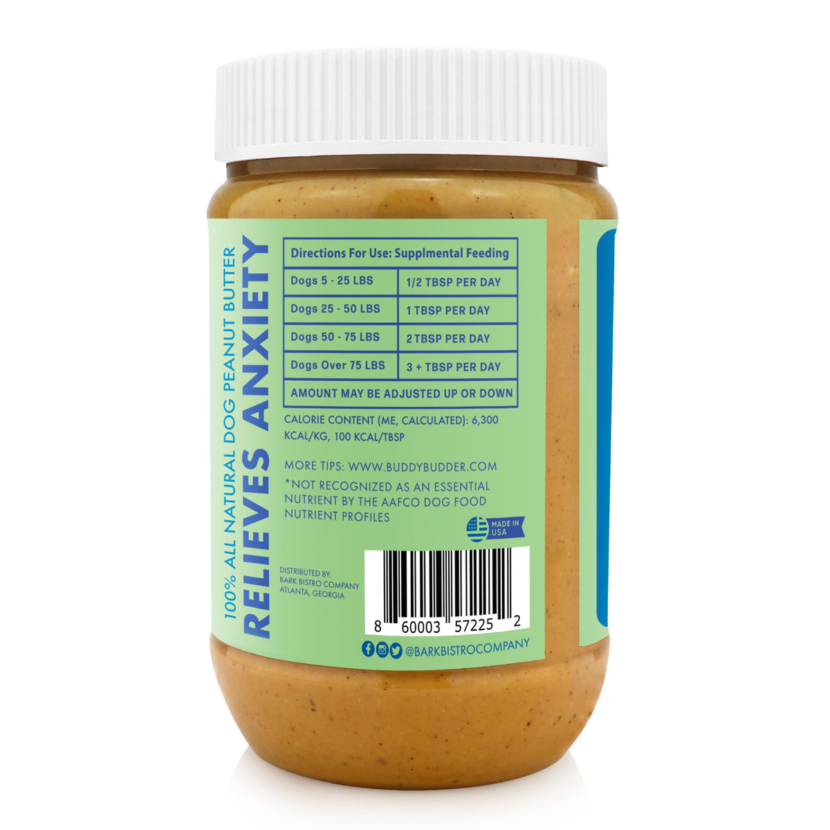 100% Natural Dog Peanut Butter Supplement 17oz W8149