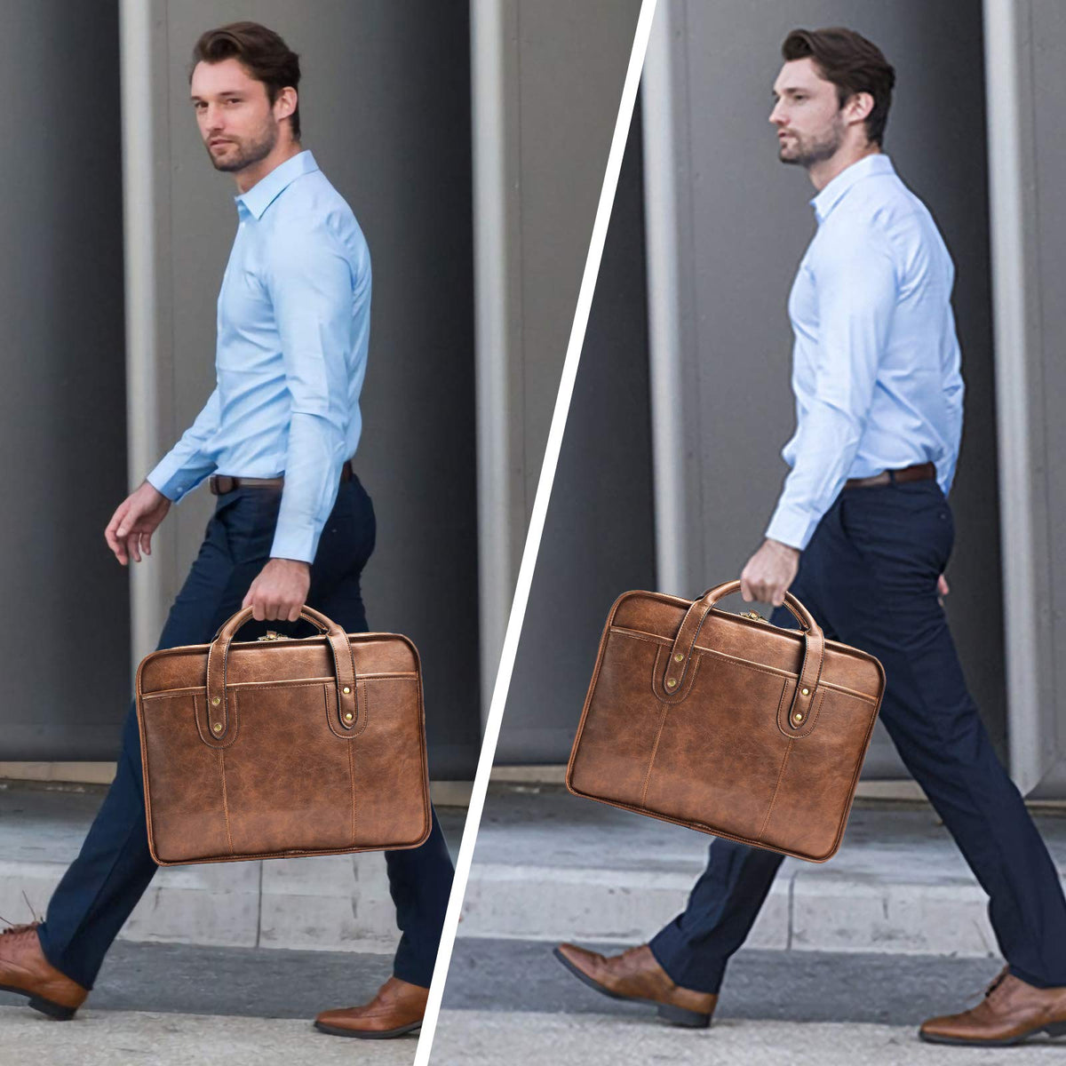 Leather 15.6 Inch Laptop Messenger Bag C446