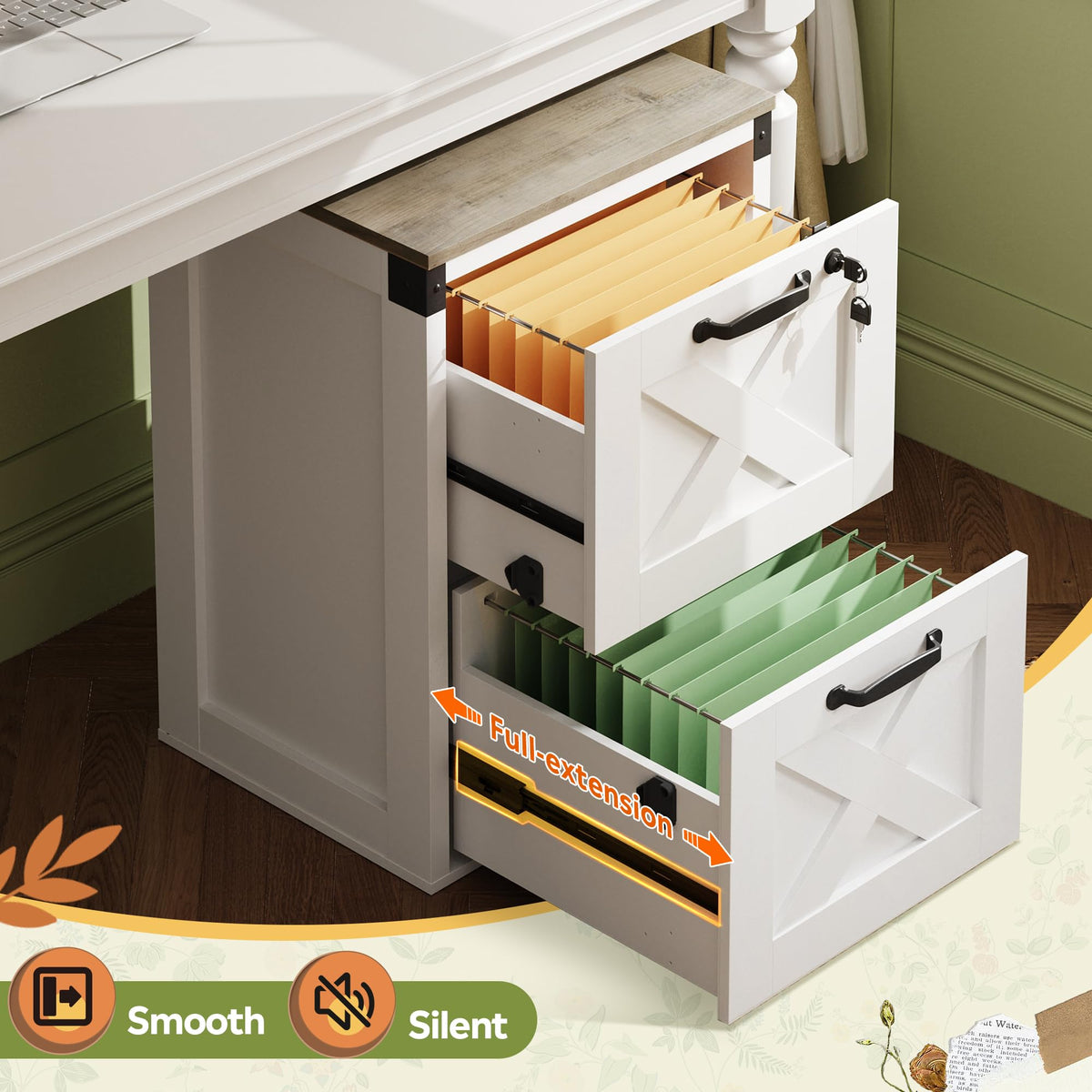 2-Drawer File Cabinet with Lock U675