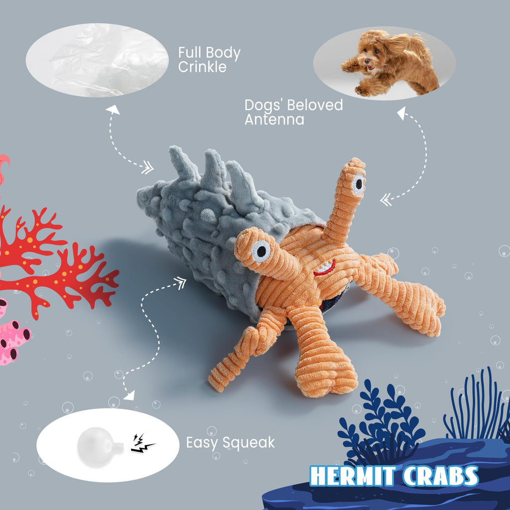 4 Packs Crinkle Squeaky Dog Toys H6262