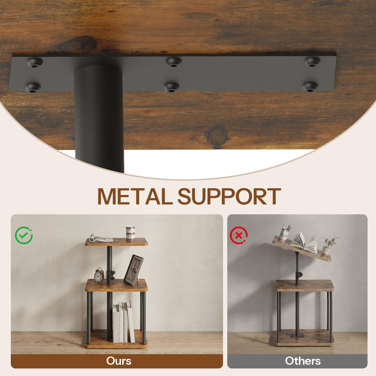 360° Rotating Height Adjustable End Table I396