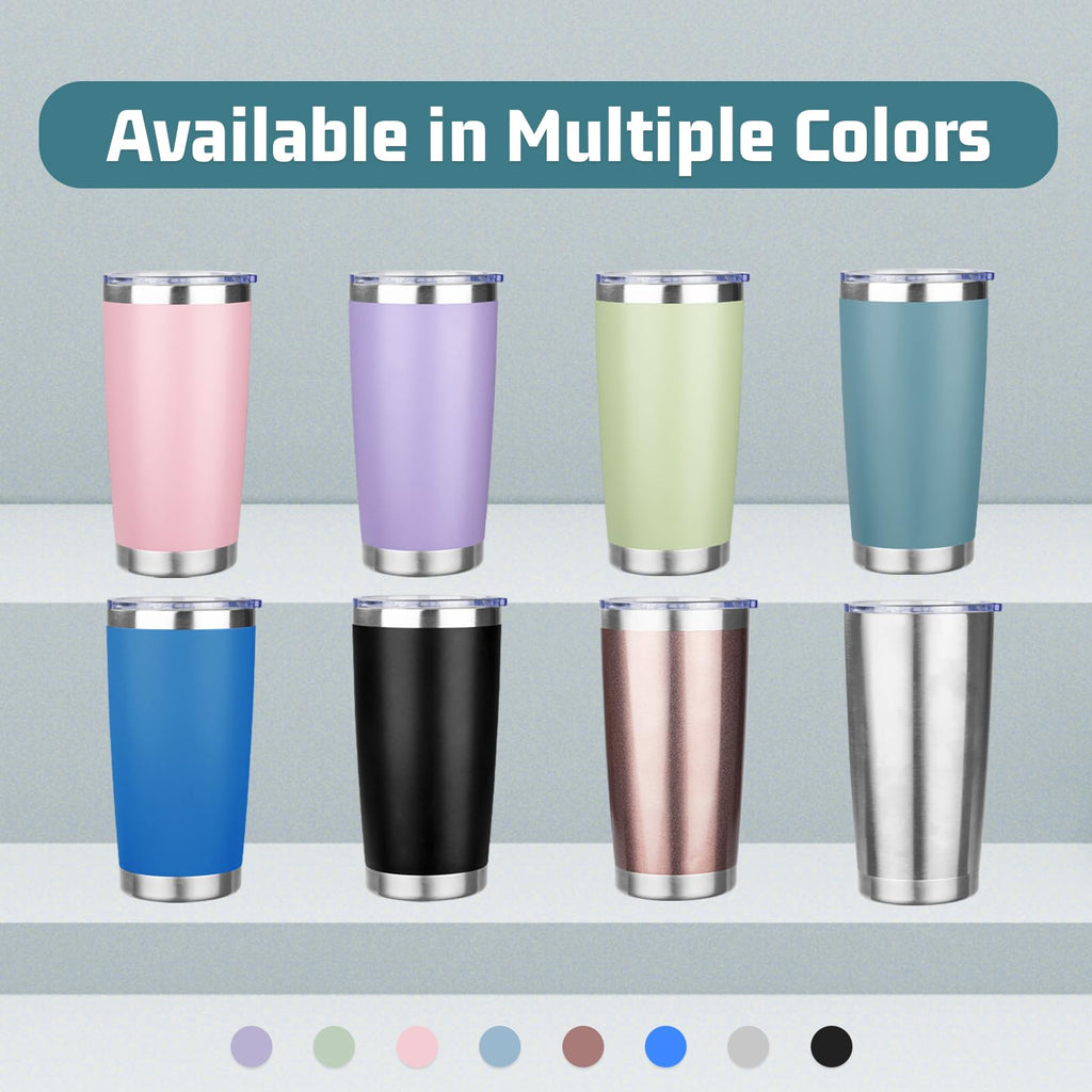 20 oz Stainless Steel Insulated Tumbler with Lids and Straws O41805