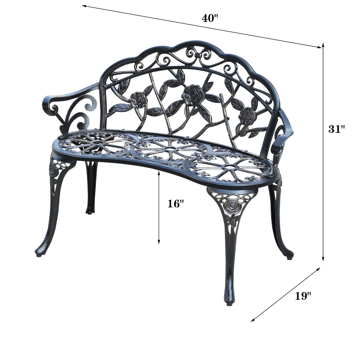 Cast Aluminium Outdoor Bench J97707