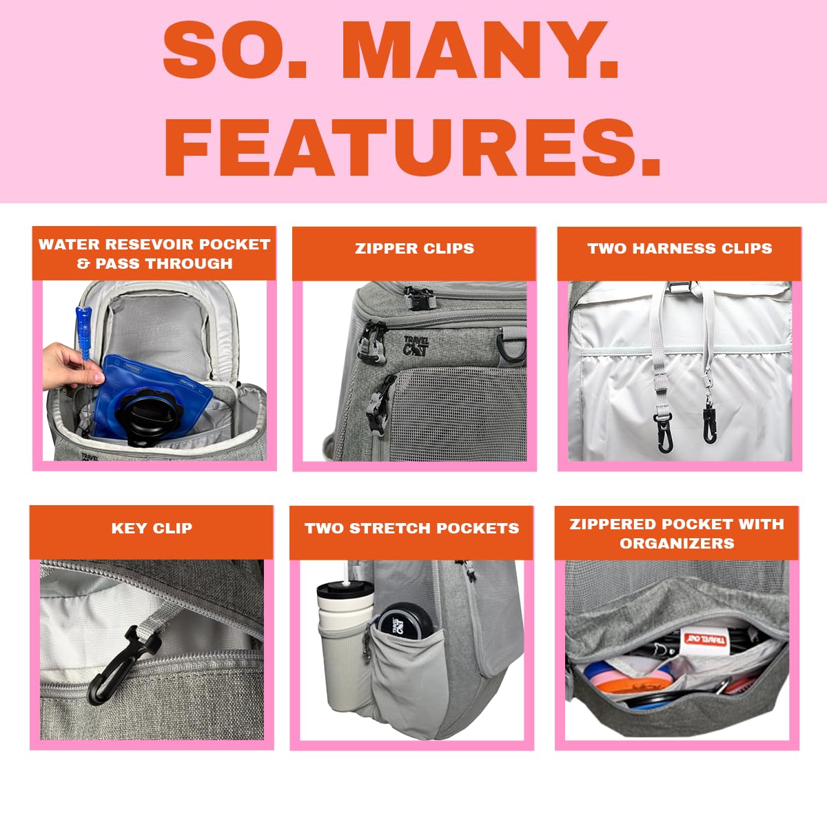 Grey Mesh Cat Carrier Bag with Side Pockets D591249