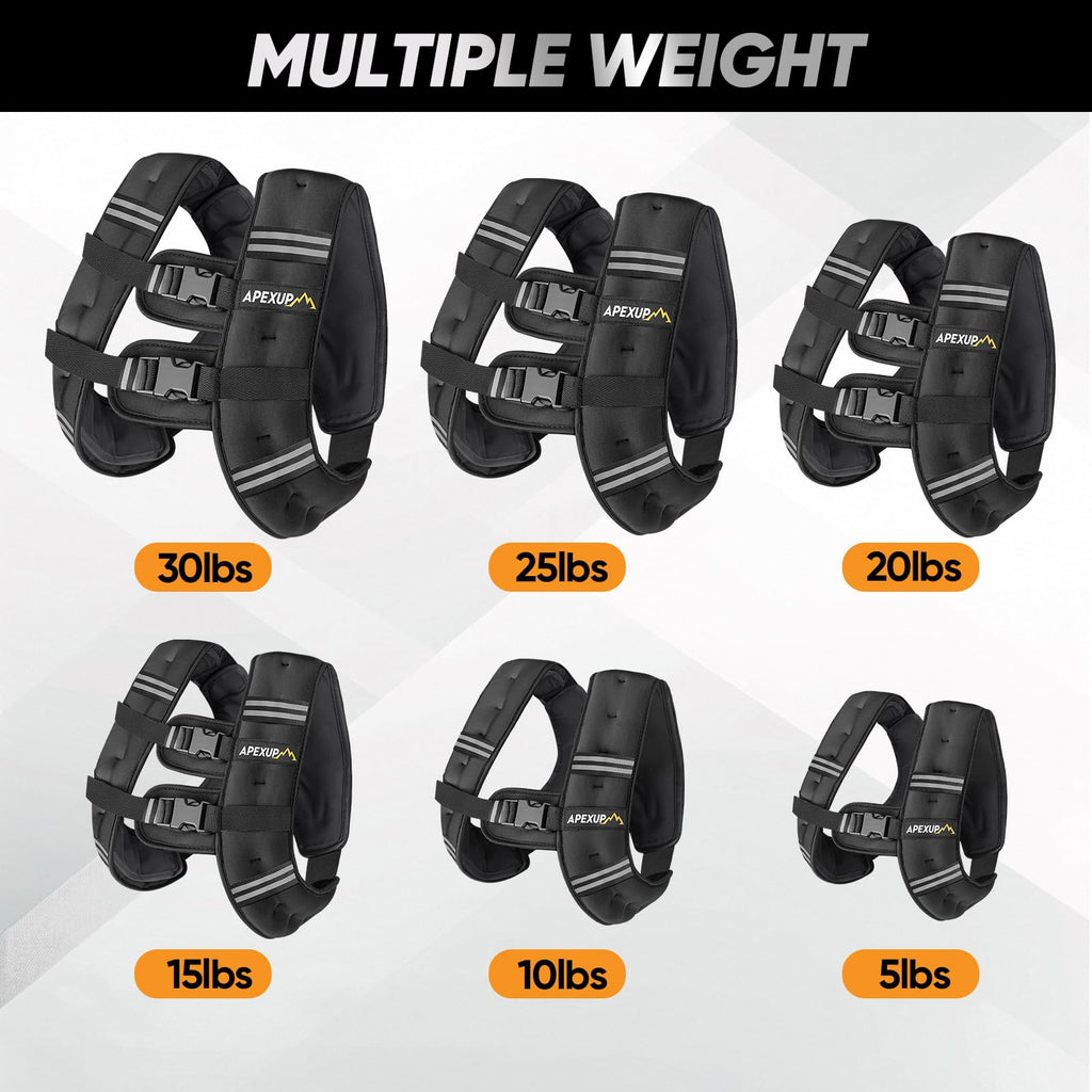 10lbs/Pair Adjustable Ankle Weights & 5lbs Weighted Vest Y53133