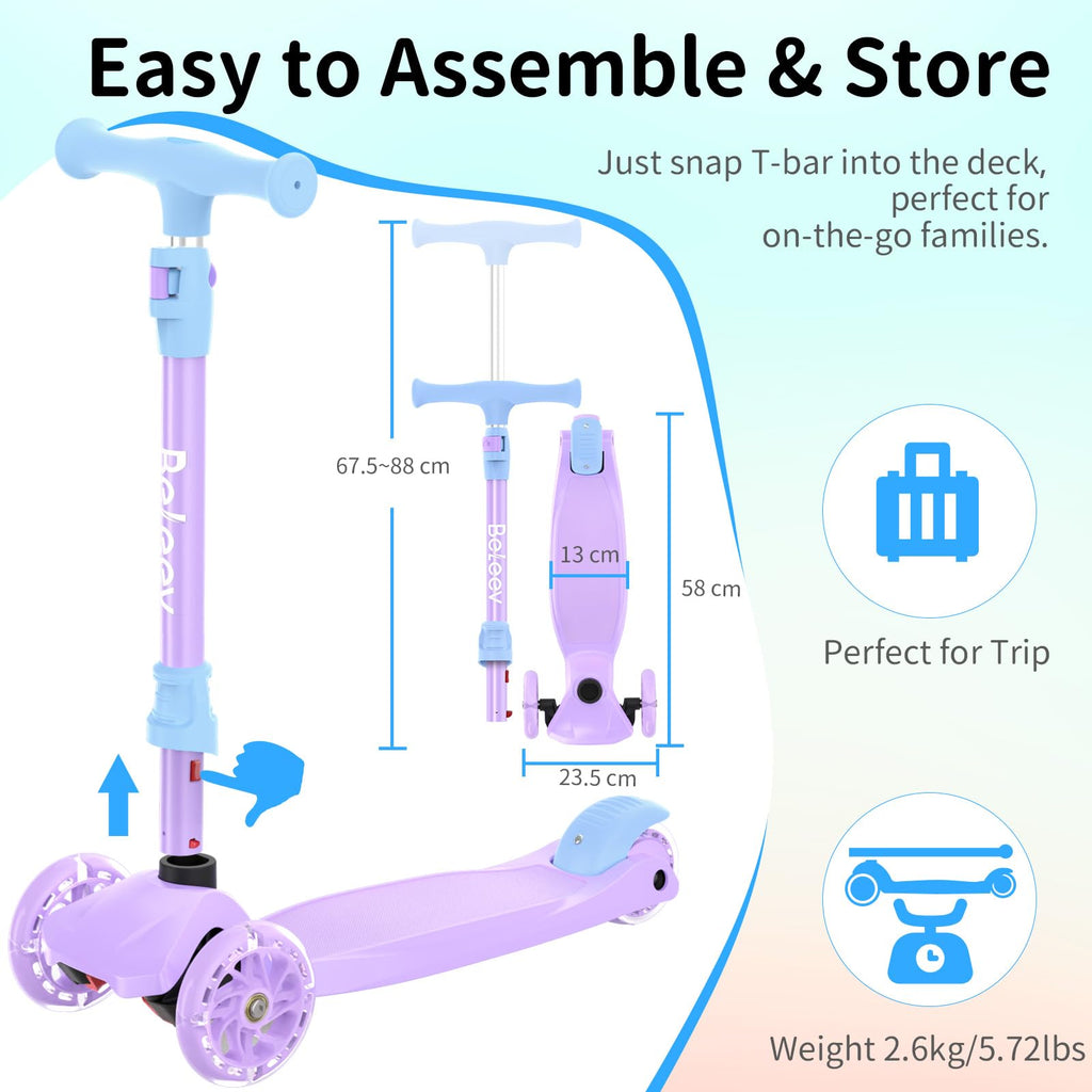 3 Wheel Kick Scooter with Light up Wheels R3924