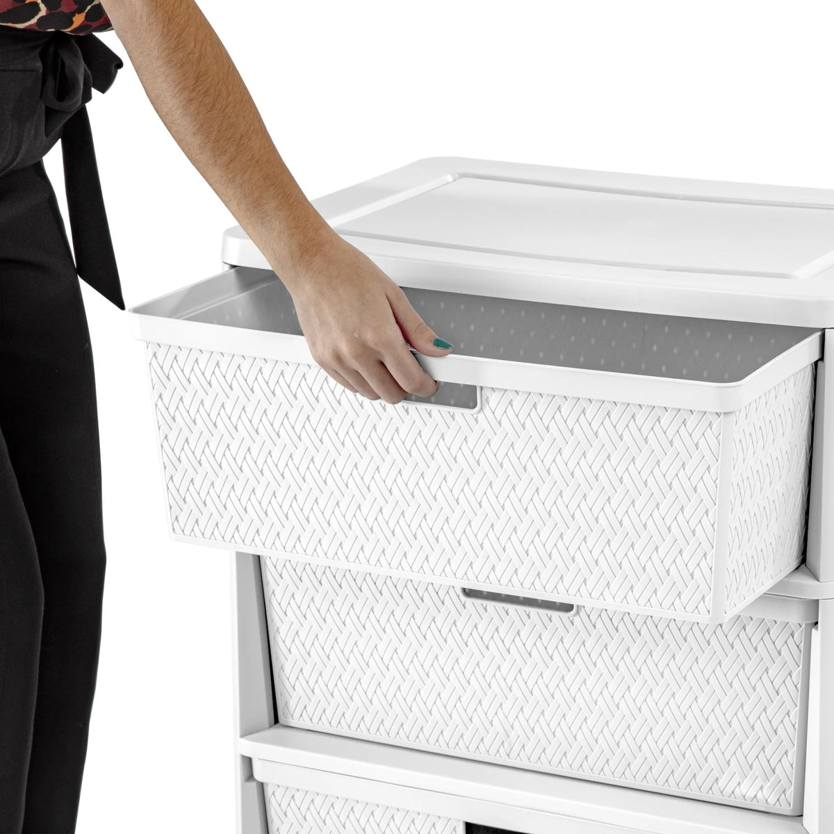 White 3 Drawer Plastic Storage Organizer P61290