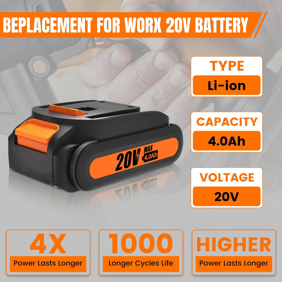 20V 4.0Ah Battery H356
