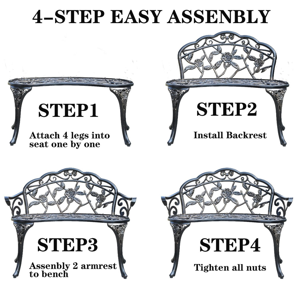 Cast Aluminium Outdoor Bench J97707