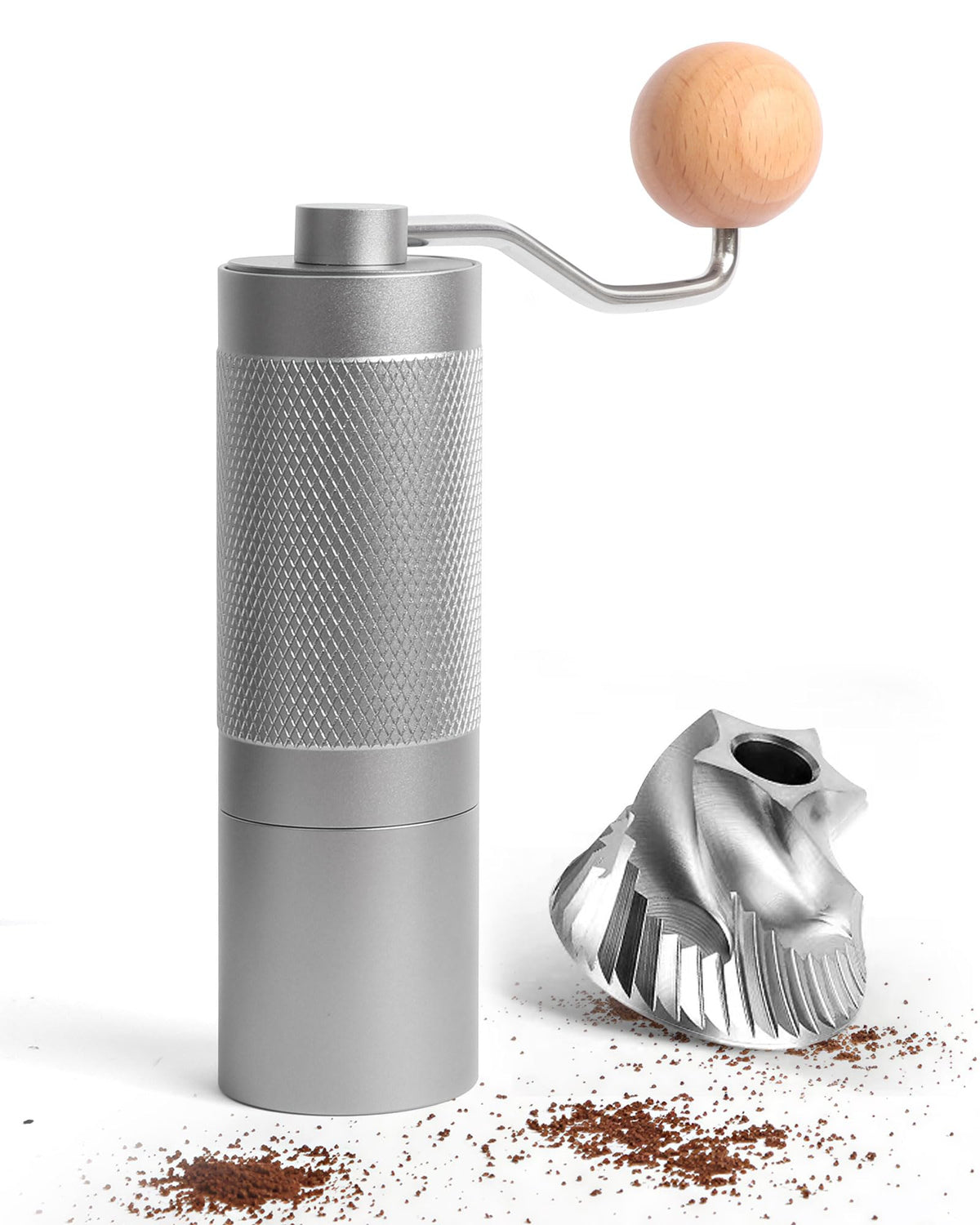 Manual Stainless Steel Conical Burr Coffee Grinder with Adjustable Settings L472619