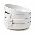 White Ceramic Pasta Bowls Set of 4 I940