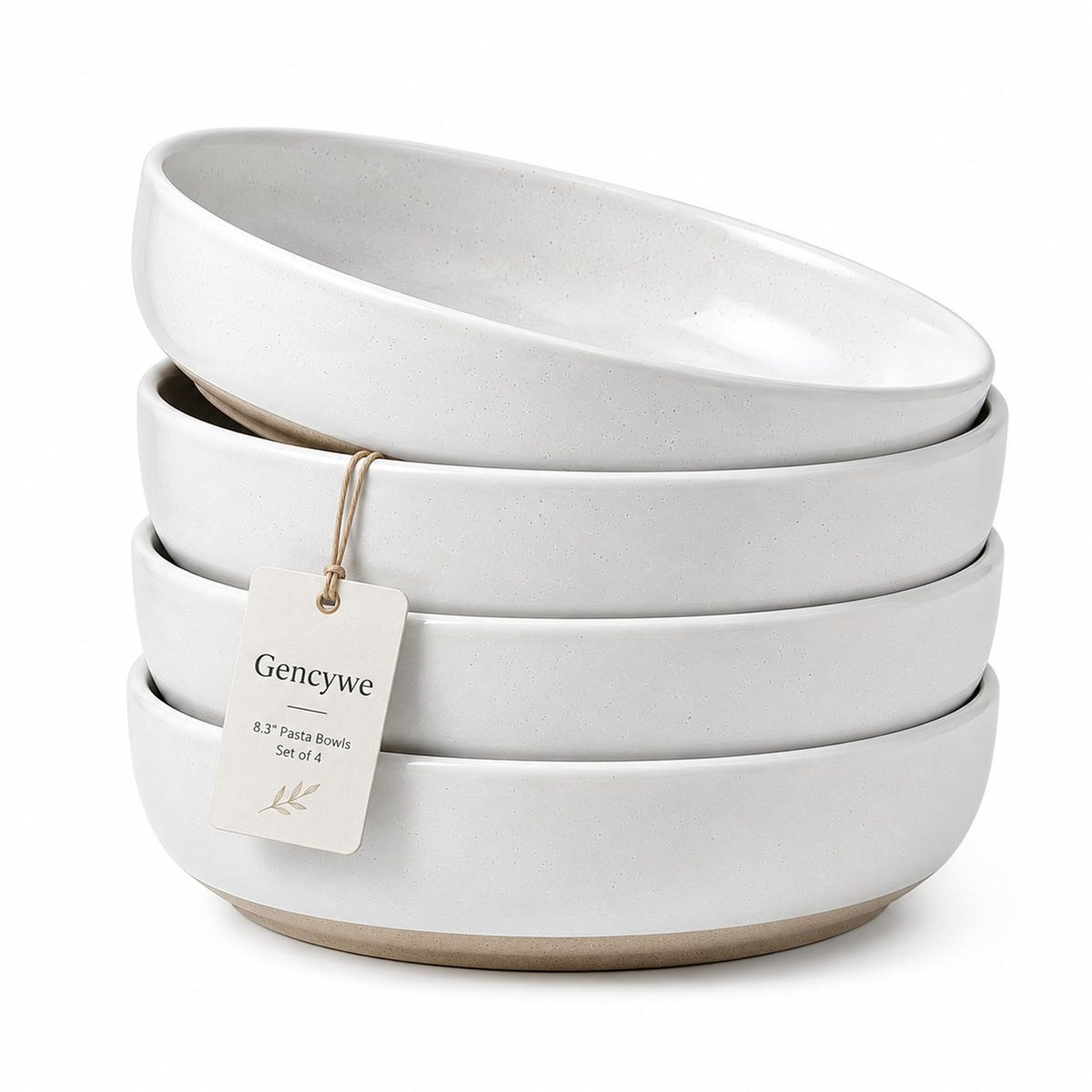 White Ceramic Pasta Bowls Set of 4 I940
